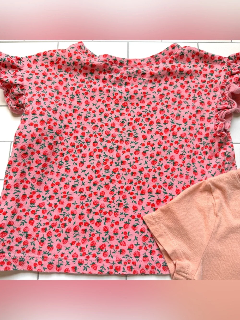 18M🍓 GAP Strawberry Short Sleeve T Shirt Bundle Ruffle Fashion Girl Balloons